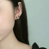925 Silver Minimalist Gel Circle Hoop Earrings for Men