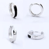 925 Silver Minimalist Gel Circle Hoop Earrings for Men