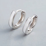 925 Silver Minimalist Gel Circle Hoop Earrings for Men