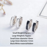 925 Silver Minimalist Gel Circle Hoop Earrings for Men