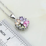 925 Silver Multicolor Cubic Zirconia Jewelry Set for Women