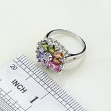 925 Silver Multicolor Cubic Zirconia Jewelry Set for Women