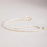 Sterling Silver Freshwater Pearls Bell Choker Necklace 18k Plated
