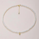 Sterling Silver Freshwater Pearls Bell Choker Necklace 18k Plated