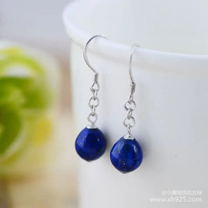 925 Silver Lapis Lazuli Ball Earrings