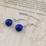 925 Silver Lapis Lazuli Ball Earrings