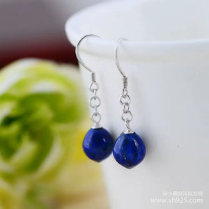 925 Silver Lapis Lazuli Ball Earrings