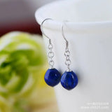925 Silver Lapis Lazuli Ball Earrings