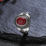 925 Silver Tiger's Eye Rhodochrosite Ring for Women Men Party Gift