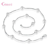 925 Silver Necklace Imitated Pearl Clavicle Chain for Women