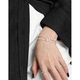 925 Silver OT Buckle Double Chain Bracelet 18k Zircon Femme Accessories