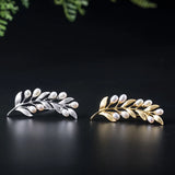 925 Silver Olive Branch Pearl Brooch Women Brooch Accessories