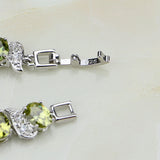 925 Silver Olive Yellow Zircon Charm Bracelet for Women 7 INCH