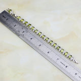 925 Silver Olive Yellow Zircon Charm Bracelet for Women 7 INCH