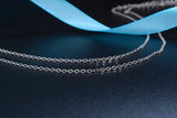 925 Silver Pearl Circle Strip Long Chain Pendant Necklace for Women