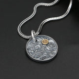 925 Silver Lion Pendant Crystal Bracelet DIY Accessories Retro Style