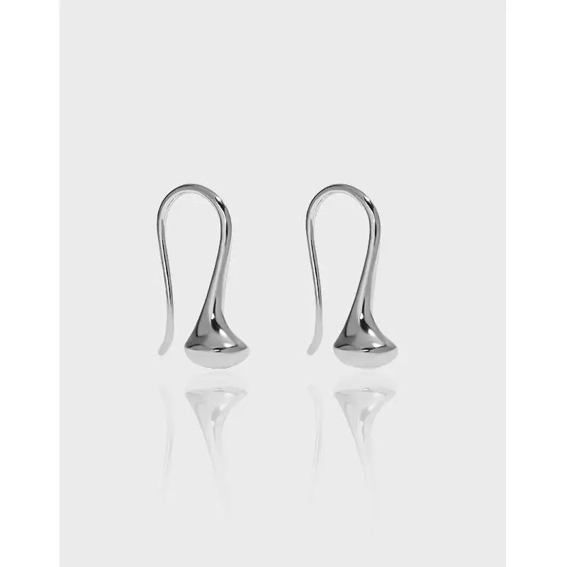 925 Silver Prince Rupert's Drop Earrings Platinum Plated Femme Jewelry