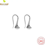 925 Silver Prince Rupert's Drop Earrings Platinum Plated Femme Jewelry