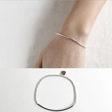 925 Silver 2mm Round Beads Elastic Bracelet