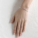 925 Silver 2mm Round Beads Elastic Bracelet