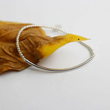925 Silver 2mm Round Beads Elastic Bracelet