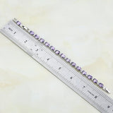 925 Silver Purple Zircon CZ Charm Bracelet Women Gift Box S097