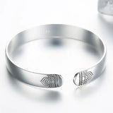 925 Silver Leaf Bracelet Men Women Retro Bangle