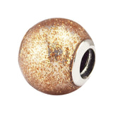 925 Silver Jewelry Rose Golden Glitter Charm Women DIY Jewelry