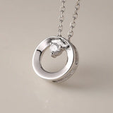 925 Silver Zircon Pendant Necklace Platinum Plating