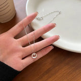 925 Silver Zircon Pendant Necklace Platinum Plating