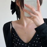 925 Silver Zircon Pendant Necklace Platinum Plating