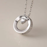 925 Silver Zircon Pendant Necklace Platinum Plating