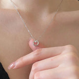 925 Silver Zircon Pendant Necklace Platinum Plating
