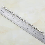 925 Silver CZ Link Chain Bracelet 7 inch + Jewelry Box
