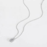 925 Silver Necklace with Round Zircon Pendant