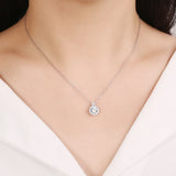 925 Silver Necklace with Round Zircon Pendant