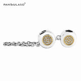 925 Silver Safety Chain Pave Charms Bead for Charm Bracelet SF021