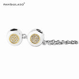 925 Silver Safety Chain Pave Charms Bead for Charm Bracelet SF021