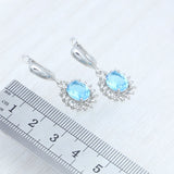 925 Silver Bridal Wedding Jewelry Set CZ Open Ring Pendant Earrings Chain