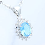 925 Silver Bridal Wedding Jewelry Set CZ Open Ring Pendant Earrings Chain