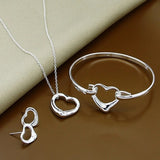 925 Silver Heart Love Jewelry Set for Women Girl