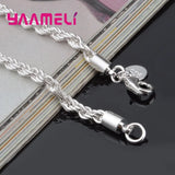 925 Silver Jewelry Set Chain Necklace Bracelet Heavy Smooth Snake Cross