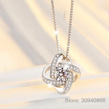 925 Silver Forever Love Twist Flower Zirconia Knot Set