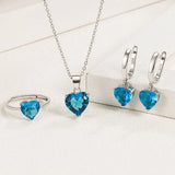 925 Silver Heart Zircon Jewelry Set for Women Wedding Christmas