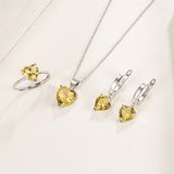 925 Silver Heart Zircon Jewelry Set Wedding Bridal