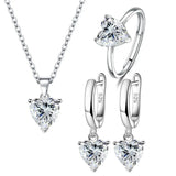925 Silver Heart Zircon Jewelry Set for Women