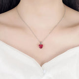 925 Silver Jewelry Set Heart Zircon Ring Earrings Necklace Bridal Christmas