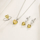 Heart Zircon Silver Jewelry Set for Women