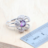 925 Silver Purple Zirconia Jewelry Set for Women
