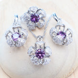 925 Silver Purple Zirconia Jewelry Set for Women